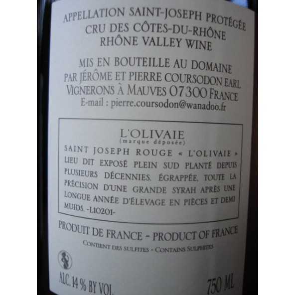 SAINT JOSEPH rouge L'Olivaie Coursodon 2015