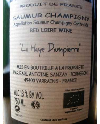 SAUMUR CHAMPIGNY LA HAYE DAMPIERRE ANTOINE SANZAY 2015