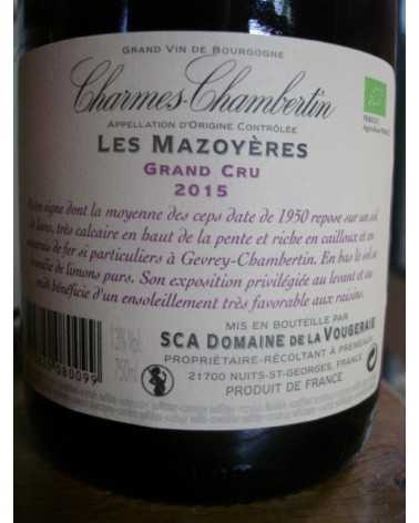 CHARMES CHAMBERTIN Les Mazoyeres LA VOUGERAIE 2015