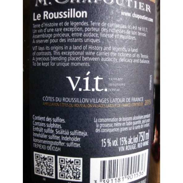 DOMAINE DE BILA-HAUT V.I.T.. COTES DU ROUSSILLON VILLAGES CHAPOUTIER 2015