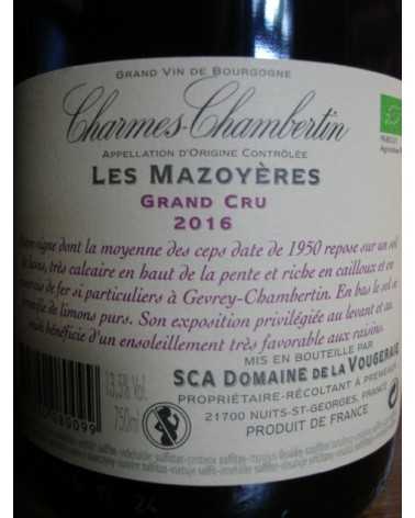 CHARMES CHAMBERTIN Les Mazoyeres LA VOUGERAIE 2016